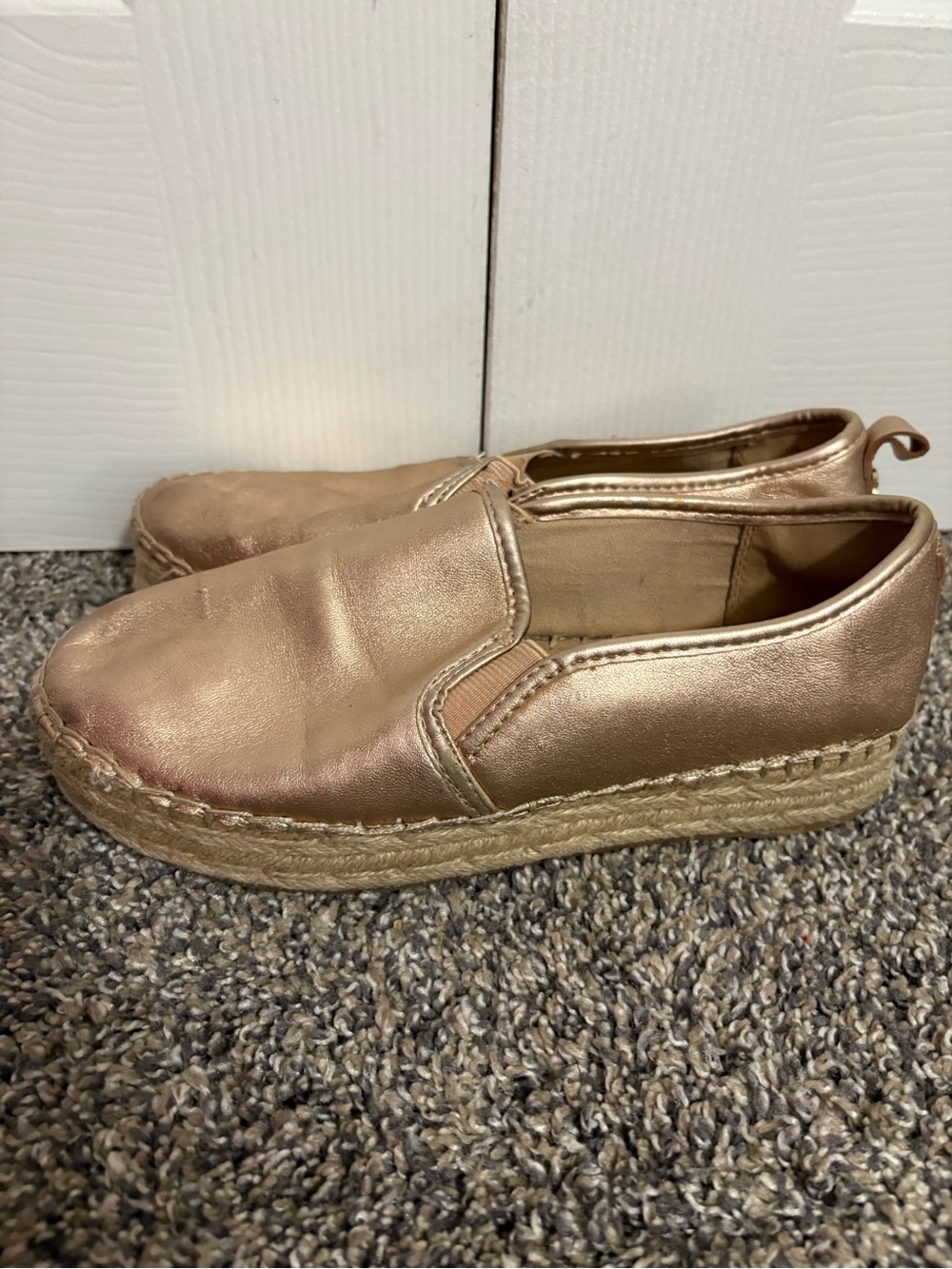 Sam Edelman 6.5 M Rose Gold Slip-On Espadrille Platform